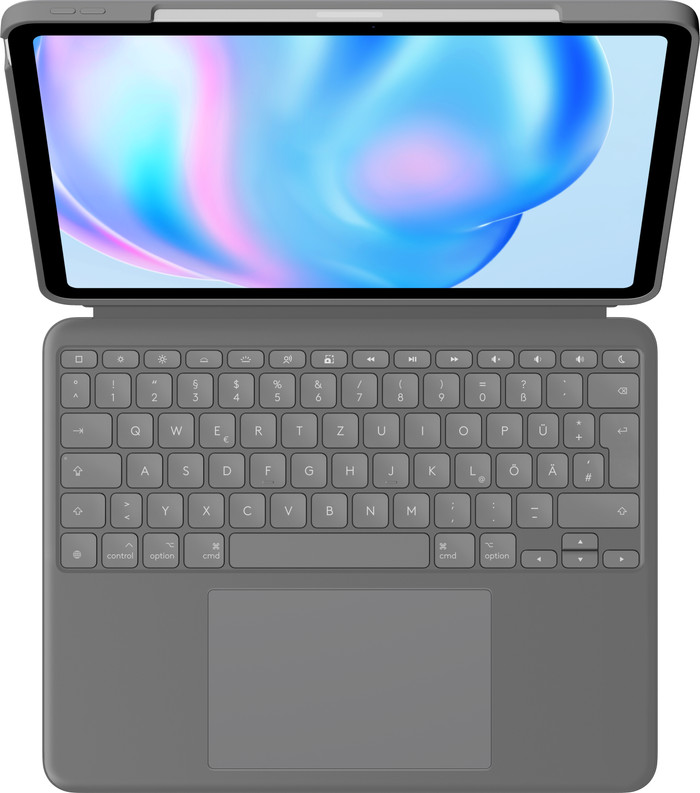 Logitech Combo Touch Apple iPad Air 13 inches (2025/2024) Keyboard Cover QWERTZ Gray top