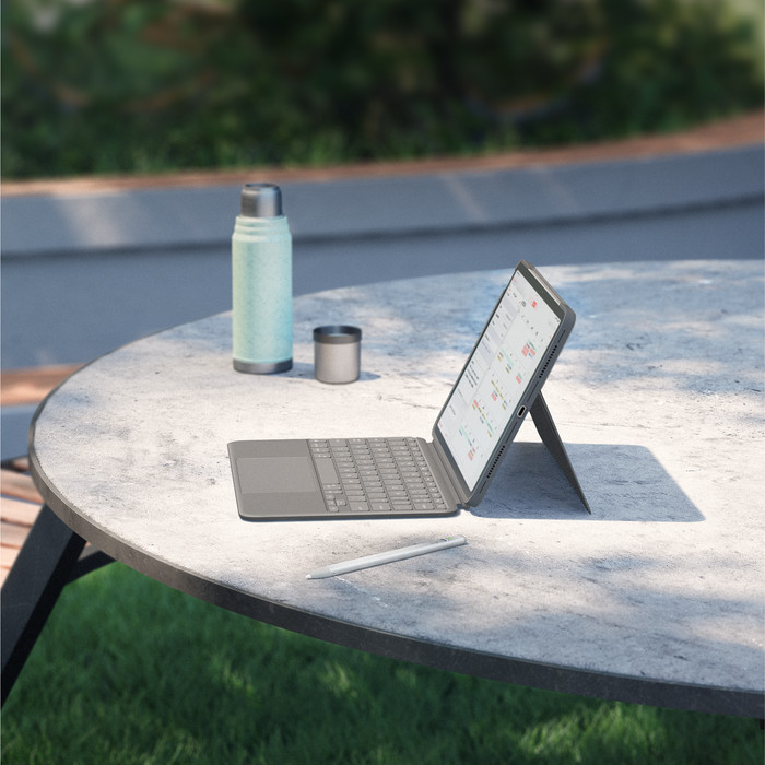 Logitech Combo Touch Apple iPad Air 11 Zoll (2025/2024) Tastaturhülle QWERTZ Grau visueller lieferant