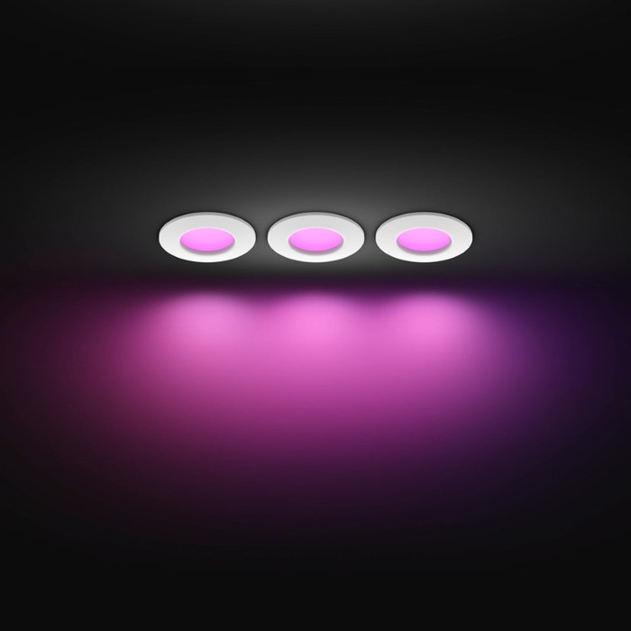 Philips Hue Recessed Spot Light Slim 6-pack - White and Color - 90mm - White product in use