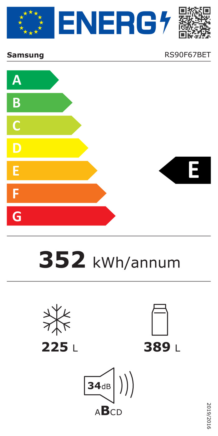 Samsung RS90F67BETEF energielabel