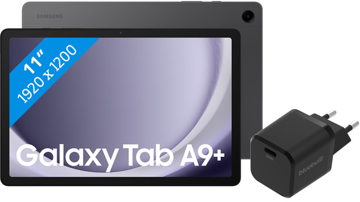 Samsung Galaxy Tab A9 Plus 11 Zoll 128GB Wi-Fi Grau + BlueBuilt Ladegerät Main Image