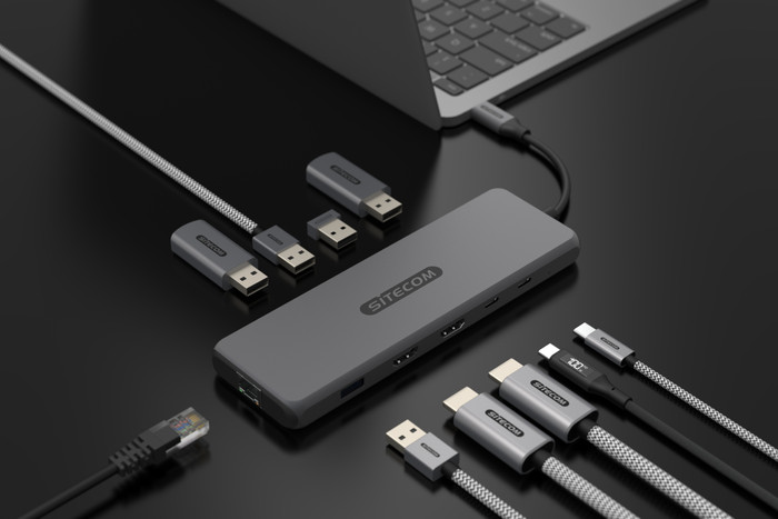 Sitecom 10-in-1 USB 4 Power Delivery Multiport Adapter 100 W produkt in gebrauch