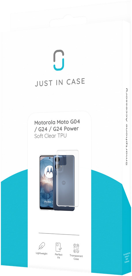 Just in Case Soft Design Moto G04/G04S/G24/G24 Power Backcover Transparent verpackung