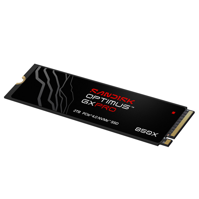 SANDISK Optimus GX PRO 850X 2TB NVMe-SSD mit Kühlkörper vorne