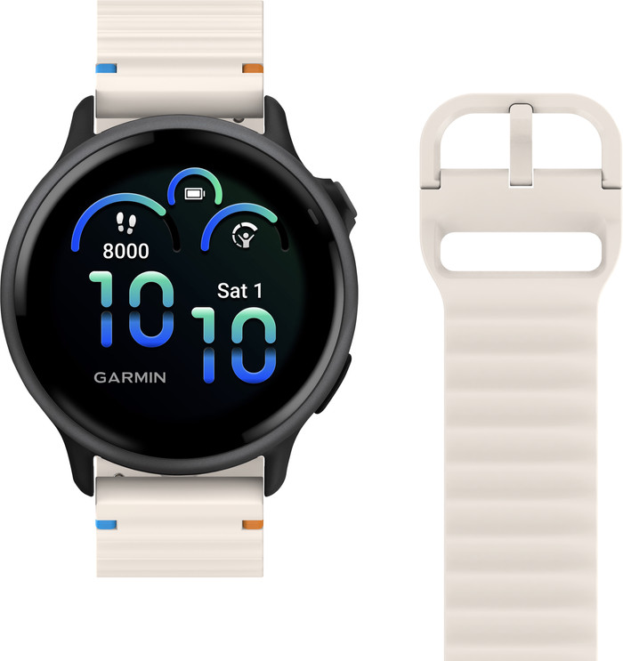 Just in Case Silikon-Armband Creme für Garmin Vivoactive 6 / 5 detail