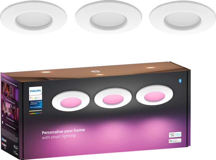 Philips Hue Recessed Spot Light Slim 6-pack - White and Color - 90mm - White packaging
