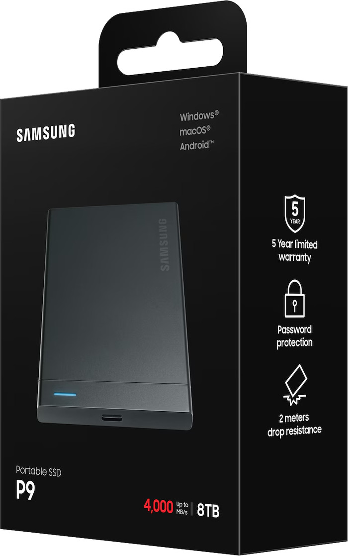 Samsung P9 Portable SSD 8 TB verpackung