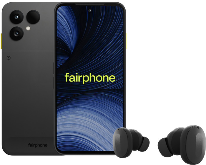 Fairphone 6+ 256GB Schwarz 5G + Fairbuds Wireless Schwarz Main Image