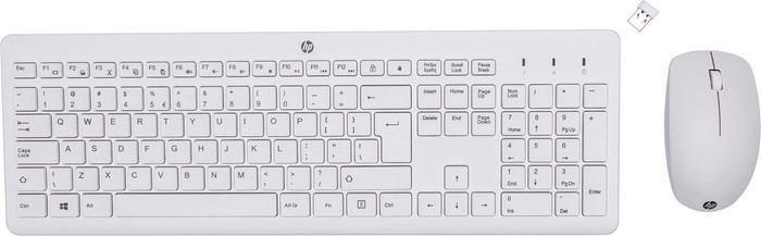 HP 230 Wireless Keyboard and Mouse White QWERTY Main Image