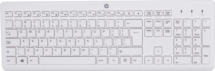 HP 230 Wireless Keyboard and Mouse White QWERTY detail