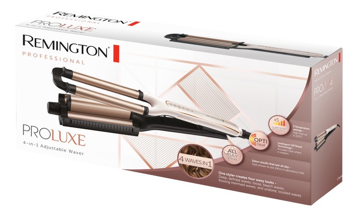 Remington PROluxe 4-in-1 Adjustable Waver CI91AW verpackung
