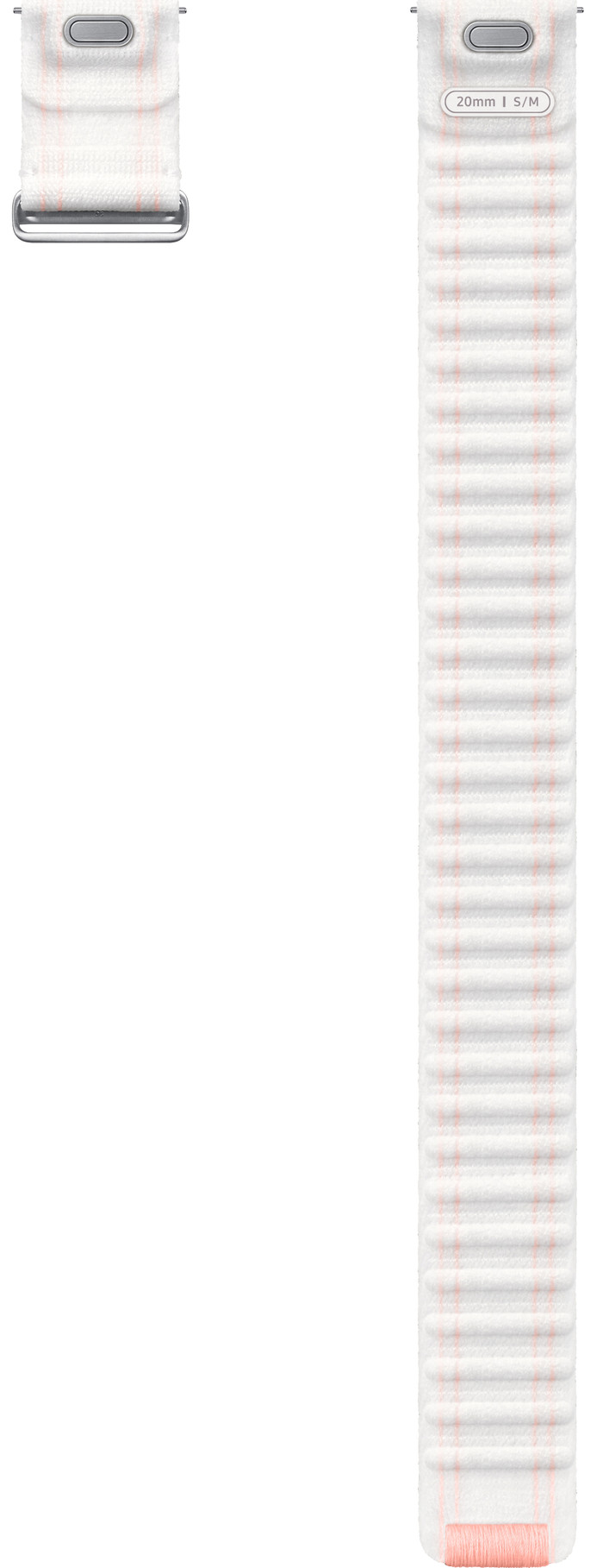 Samsung Nylon Armband 20 mm Weiß S/M rückseite