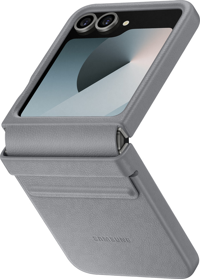 Samsung Galaxy Z Flip 6 Back Cover Artificial Leather Gray left side