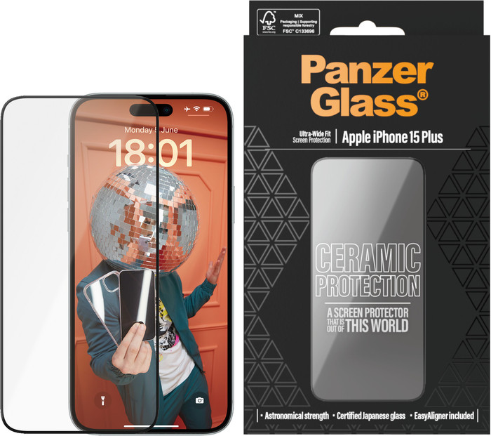 Displayschutz PanzerGlass Ultra-Wide Fit Apple iPhone 15 Plus Ceramic visueller lieferant