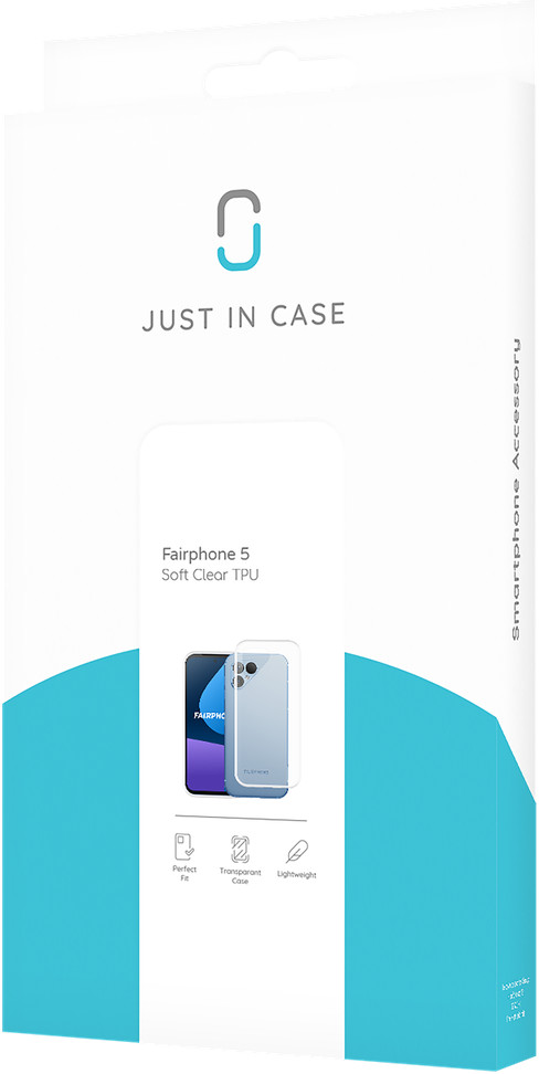 Just in Case Soft Design Fairphone 5 Backcover Transparent verpackung