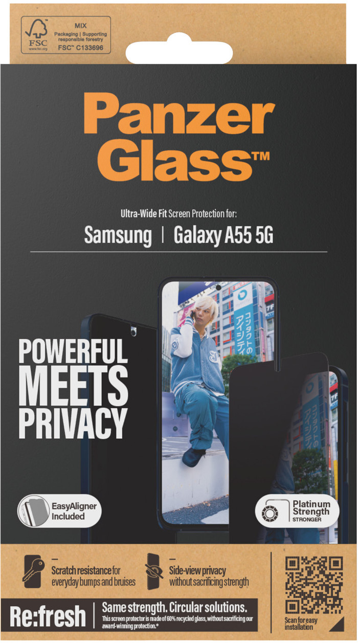 PanzerGlass Ultra-Wide Fit Samsung Galaxy A55 Privacy Panzerglas verpackung