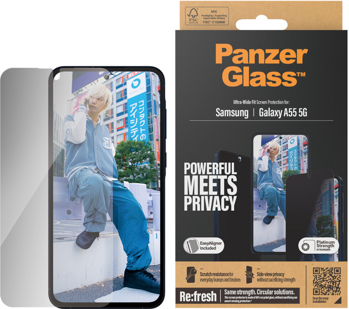 PanzerGlass Ultra-Wide Fit Samsung Galaxy A55 Privacy Panzerglas verpackung