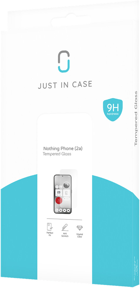 Just In Case Nothing Phone (2a) Hartglas-Displayschutz Transparent verpackung