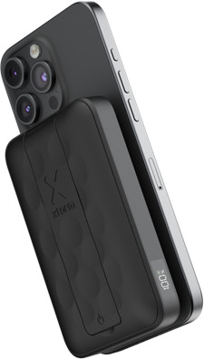 Xtorm Wireless Powerbank mit MagSafe 10.000 mAh Schwarz mit Schnellladefunktion linke seite