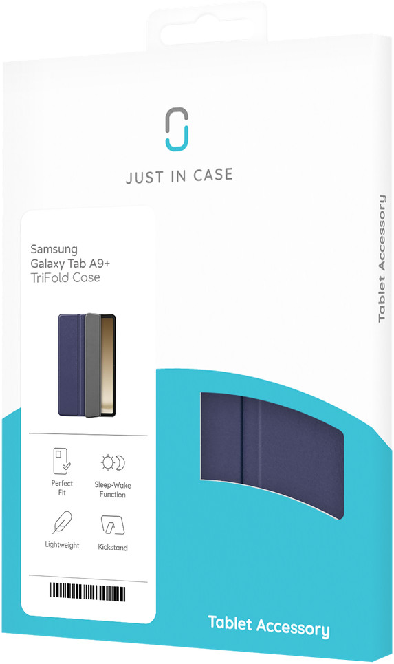 Just in Case Samsung Galaxy Tab A9 Plus TriFold Book Case Blau verpackung