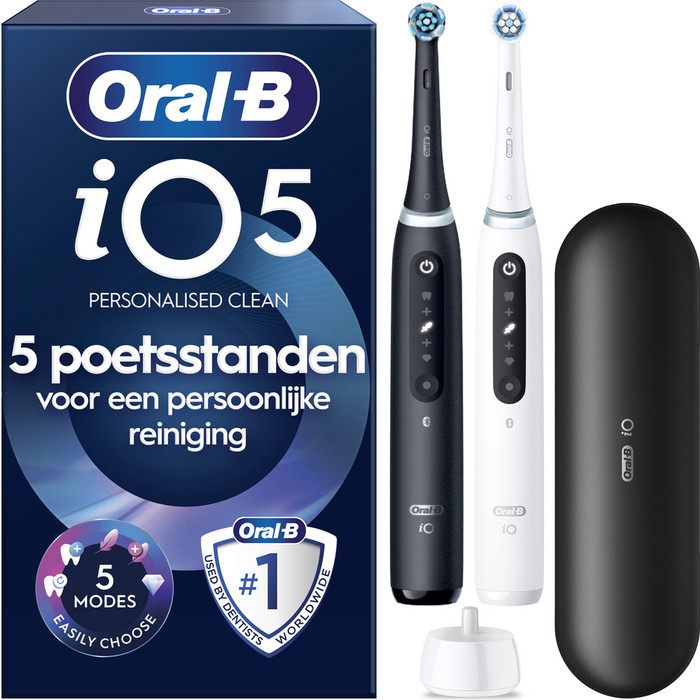 Oral-B iO 5N Black and White Duo Pack packaging