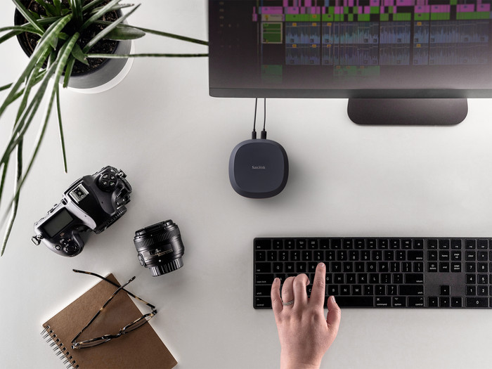 SanDisk SSD Desk Drive USB-C 8TB product in use