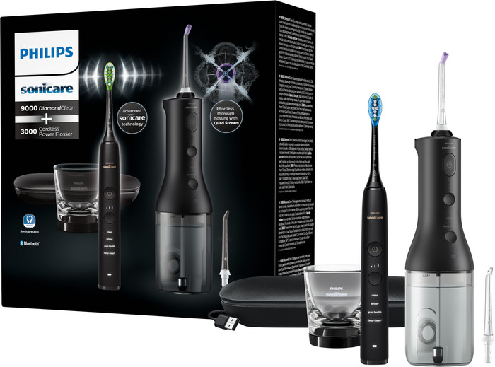 Philips Sonicare DiamondClean 9000 HX3886/43 + Power Flosser Black accessory