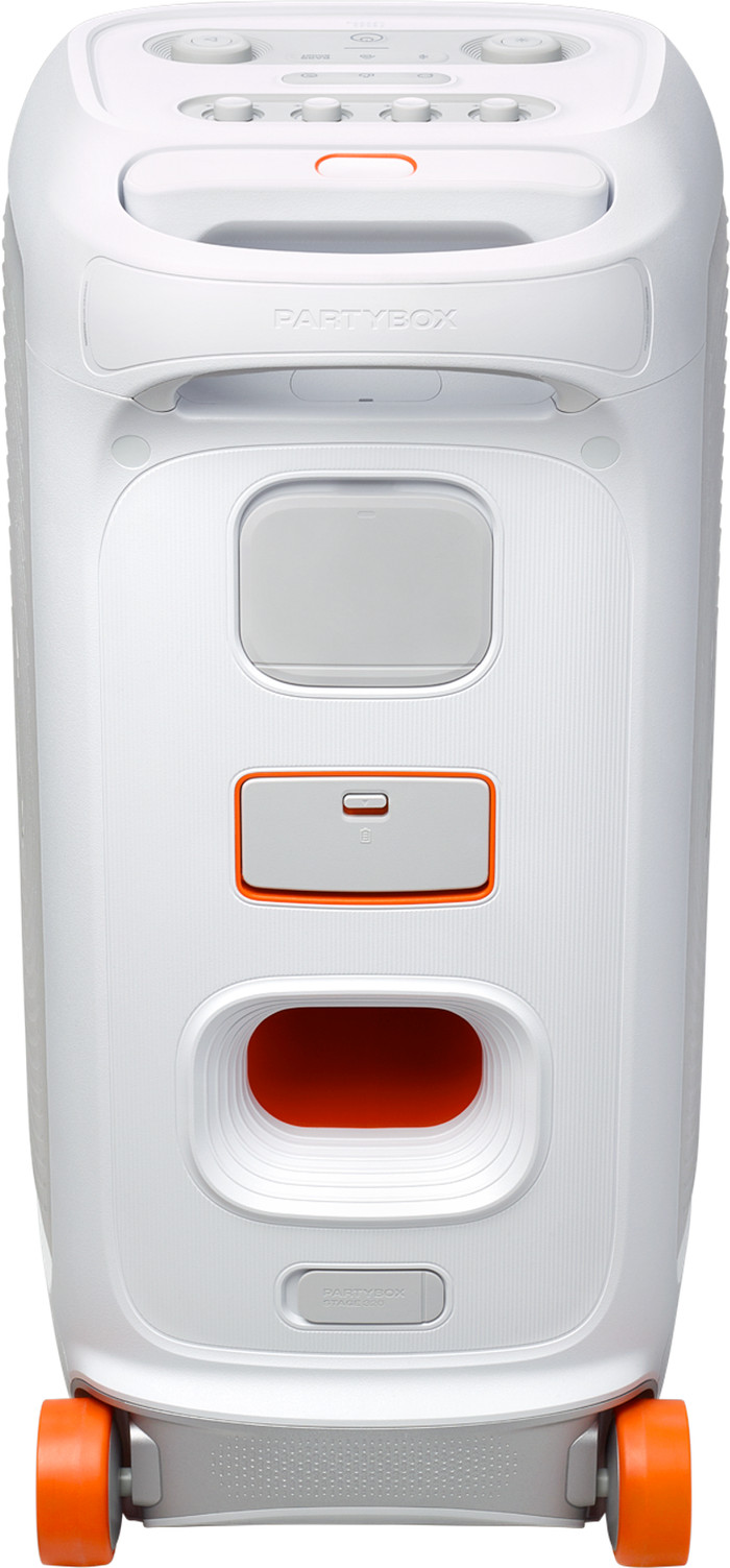 JBL Partybox 320 Weiß + Kabelloses Mikrofonset rückseite