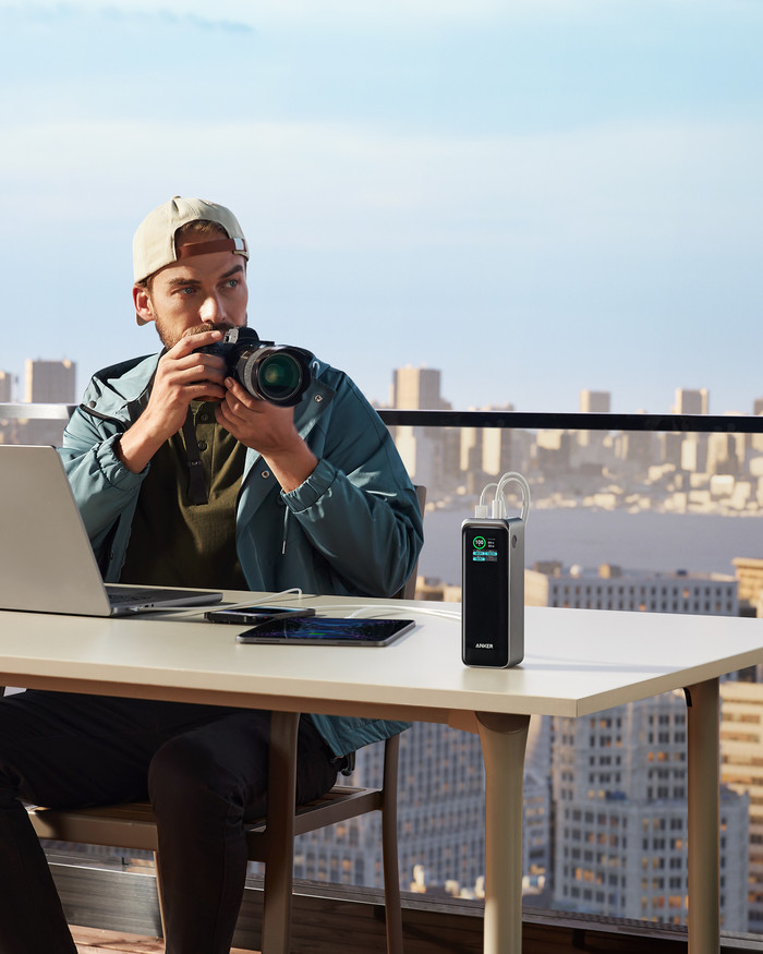 Anker PowerCore Power Bank 27,650mAh with Fast Charging Black product in use