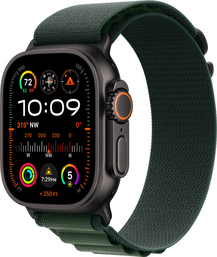 Apple Watch Ultra 2 4G 49 mm Schwarz Alpine Loop Grün M Main Image