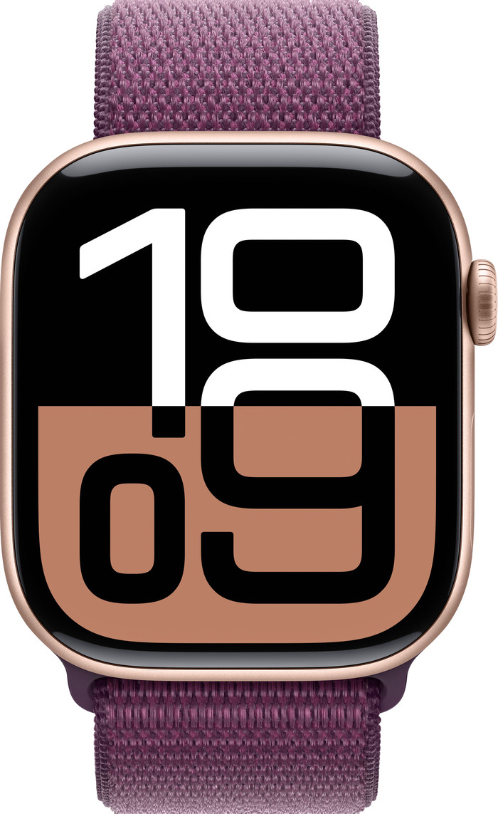 Apple Watch Series 10 46 mm Roségold Sport Loop vorne