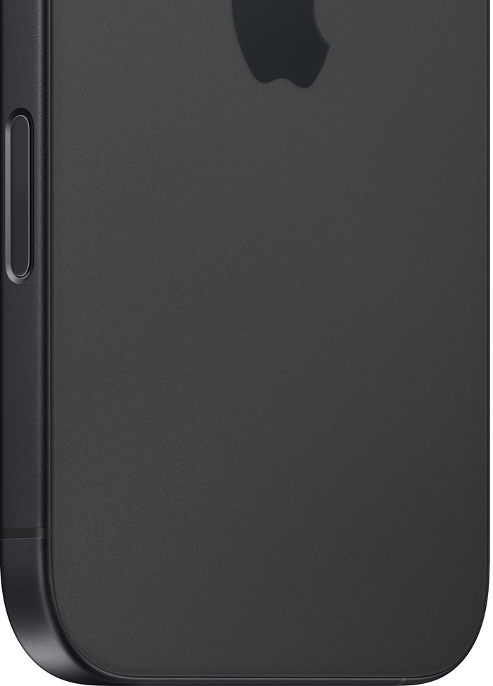 Refurbished iPhone 16 128GB Schwarz (Gut) zoomed-in detail