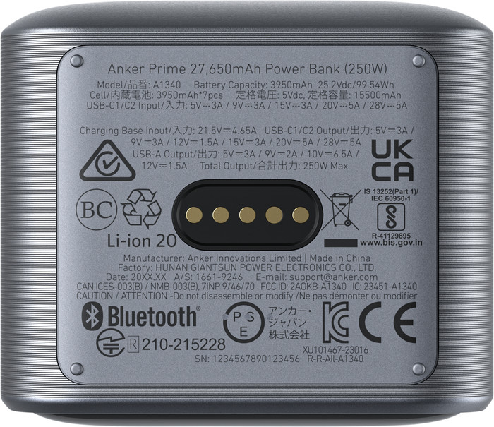 Anker PowerCore Power Bank 27,650mAh with Fast Charging Black back