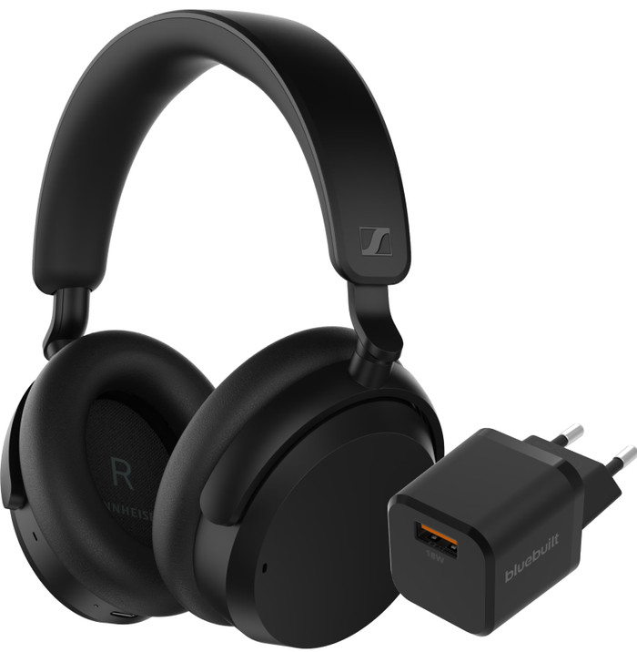Sennheiser Accentum Wireless Black + BlueBuilt Quick Charge Charger with USB-A Port 18W Main Image