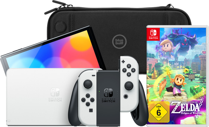 Nintendo Switch OLED Weiß + Zelda: Echoes of Wisdom + BlueBuilt Schutzhülle Main Image