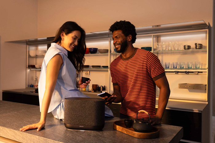 Denon Home 400 Black product in use