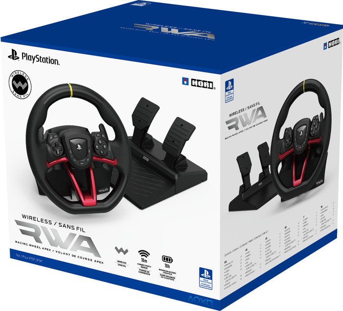 Hori APEX Wireless Racing Wheel for PS5, PS4, and PC packaging