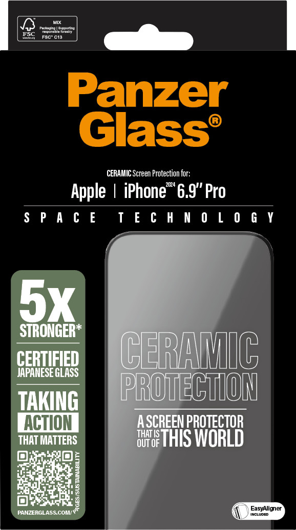 PanzerGlass Ultra-Wide Fit Apple iPhone 16 Pro Max Displayschutz Ceramic verpackung