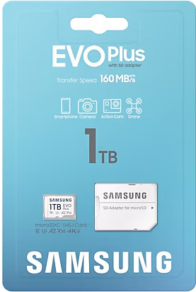 Samsung microSDXC EVO Plus 1TB packaging
