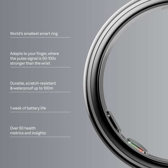 Oura Ring 5 Größe 6 Silber visueller lieferant
