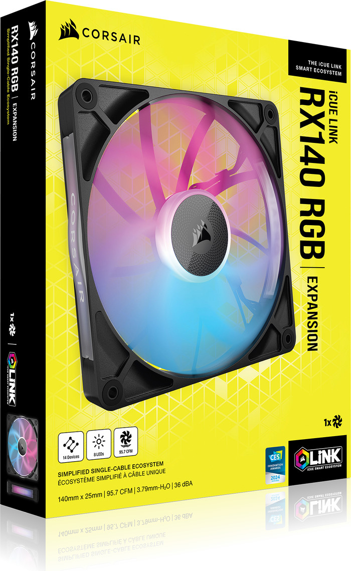CORSAIR iCUE LINK RX140 RGB - Single Fan packaging