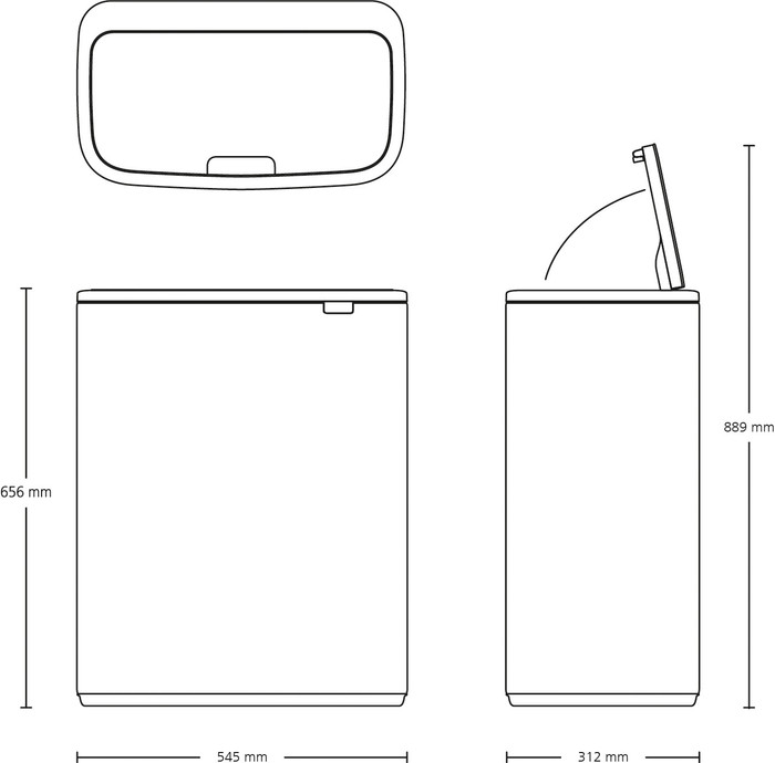 Brabantia Bo Touch Bin Mülleimer 2 x 30 Liter Soft Grey visueller lieferant