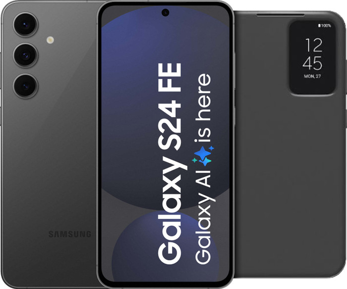 Samsung Galaxy S24 FE 256GB Gray 5G + Clear View Book Case Black Main Image