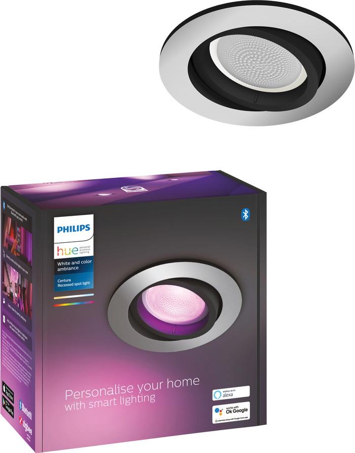 Philips Hue Centura Recessed Spot Light White and Color Round Aluminum packaging