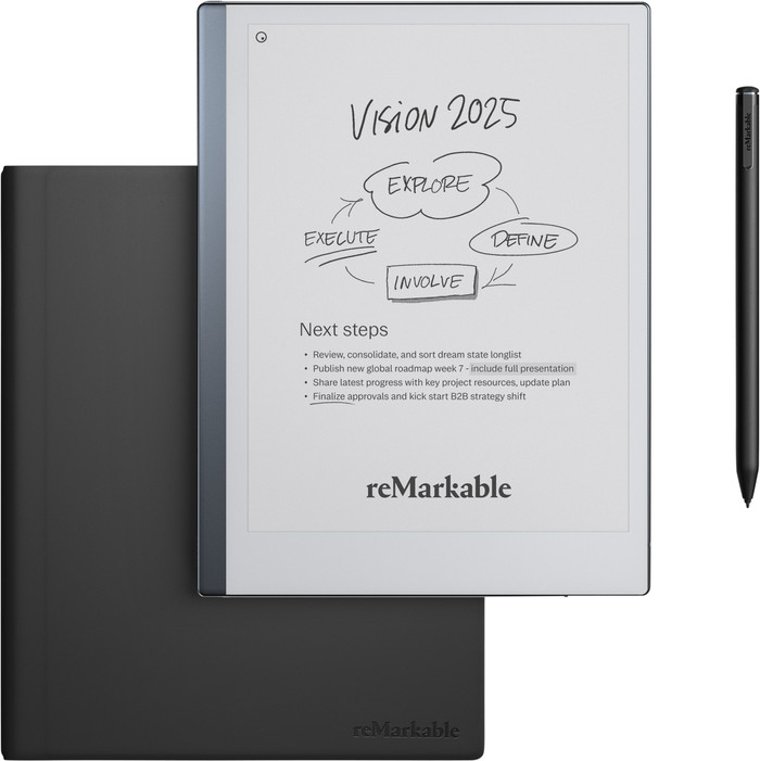 reMarkable with Leather Book Case Leather Black Main Image