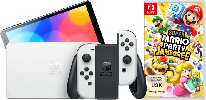 Nintendo Switch OLED Weiß + Mario Party Jamboree Main Image