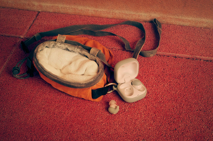 Sony Linkbuds Fit Ohreinsatz Rosa produkt in gebrauch