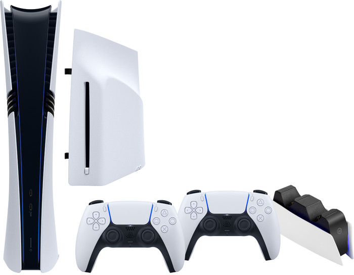 PlayStation 5 Pro + CD-Laufwerk + Zusätzlicher Controller Weiß + Ladestation Main Image