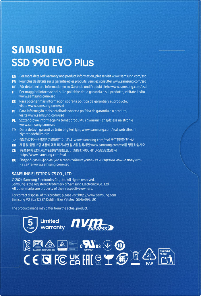 Samsung 990 EVO Plus 4TB NVMe SSD verpackung