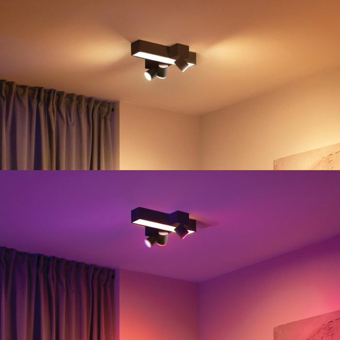 Philips Hue Centris Aufbauspot White & Color - Schwarz - CrossDesign - 3 Spots produkt in gebrauch